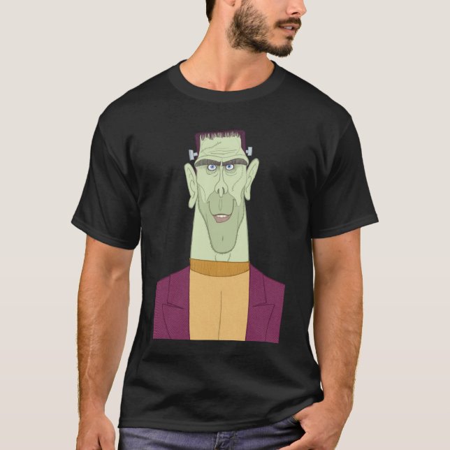 Frankie's Alive! Modern Cartoon Halloween Monster T-Shirt (Front)