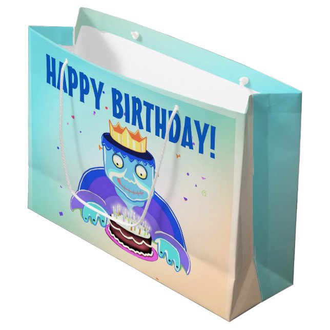 Frankie's Birthday! (large) gift bag (Front Angled)