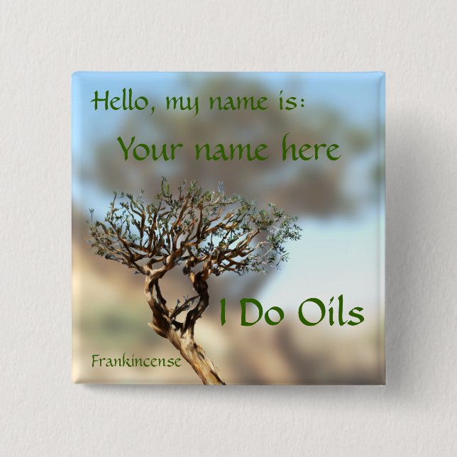 Frankincense Name Tag Pinback Button (Front)