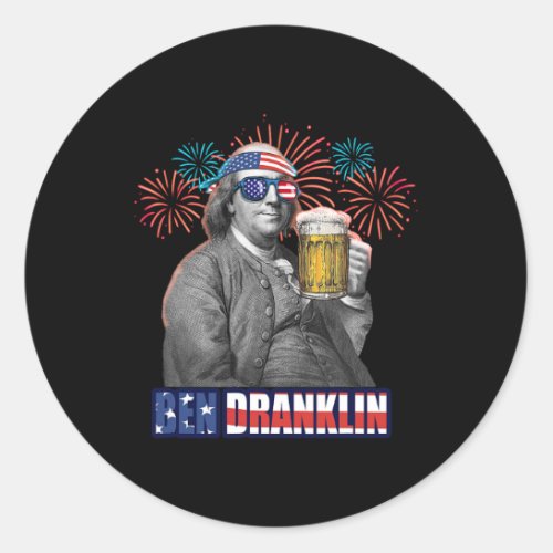 Franklin Celebrating Independence Day Ben Drankli Classic Round Sticker