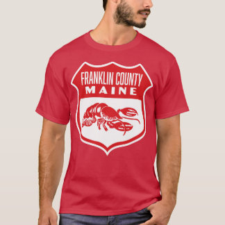 Franklin County Maine Retro  Shield Red T-Shirt