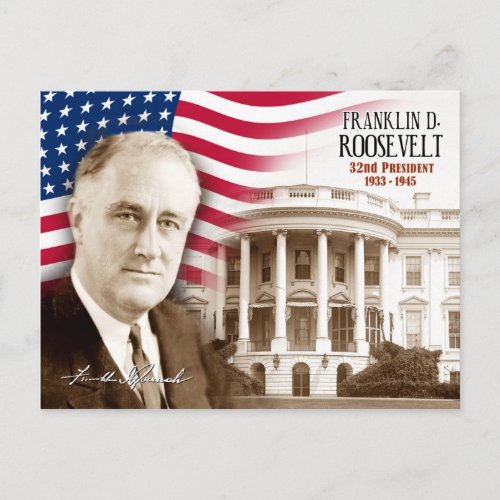 Franklin D Roosevelt _  32nd President of the US Postcard