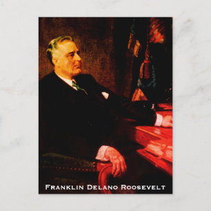Franklin D. Roosevelt, American War President FDR Holiday Postcard