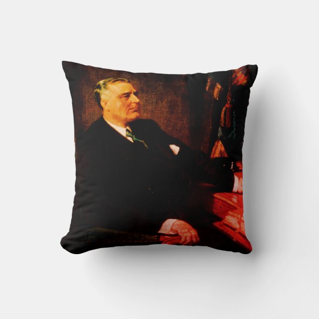 Franklin D. Roosevelt, Longest Serving President Throw Pillow (Front)