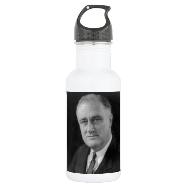 Franklin D Roosevelt Stainless Steel Water Bottle (Front)