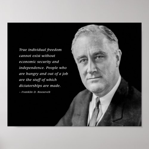 Franklin D Roosevelts Warning About Dictatorship Poster
