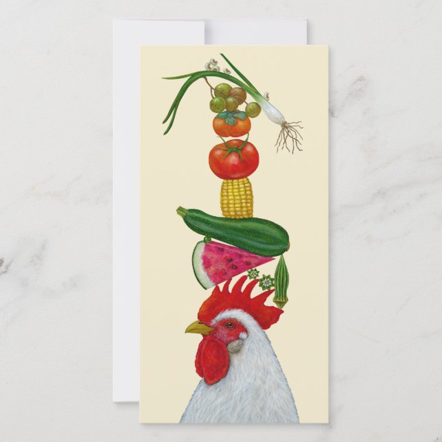 Franklin Harvest rooster flat card (Front)