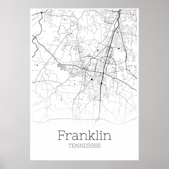 Franklin Map - Tennessee - City Map Poster (Front)