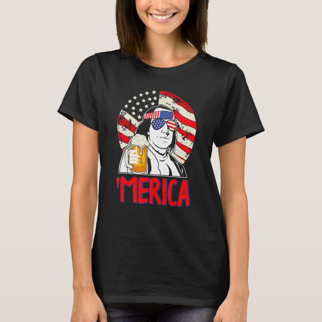 Franklin Merica  4th of July Merica Men Boys Ameri T-Shirt (Front)
