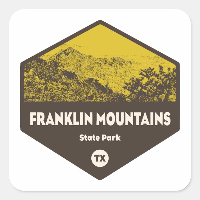 Franklin Mountains State Park El Paso Texas Square Sticker (Front)