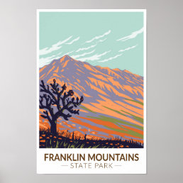 Franklin Mountains State Park Texas Vintage  Poster