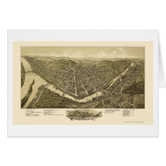 Franklin, PA Panoramic Map - 1901 Cards (Front Horizontal)