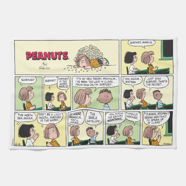 Franklin, Peppermint Patty & Marcie | Math Class Kitchen Towel (Horizontal)