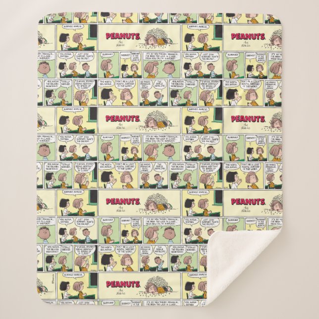 Franklin, Peppermint Patty & Marcie | Math Class Sherpa Blanket (Front)