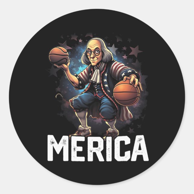 Franklin Play Basketball Bball player Classic Round Sticker (Front)