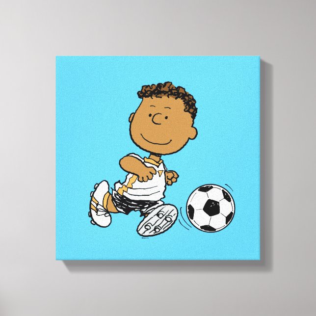 Franklin Playing Soccer Canvas Print (Front)