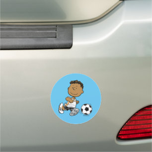 Franklin Playing Soccer Car Magnet
