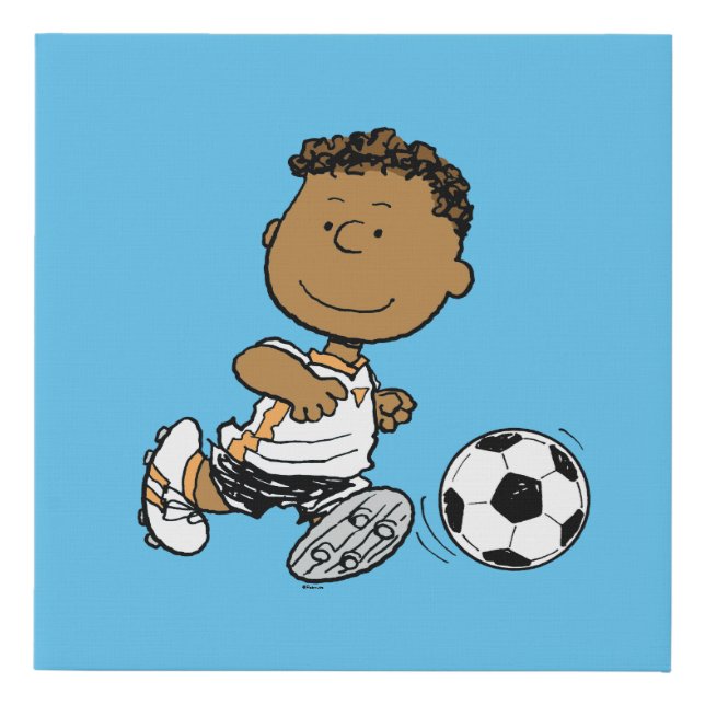 Franklin Playing Soccer Faux Canvas Print (Front)
