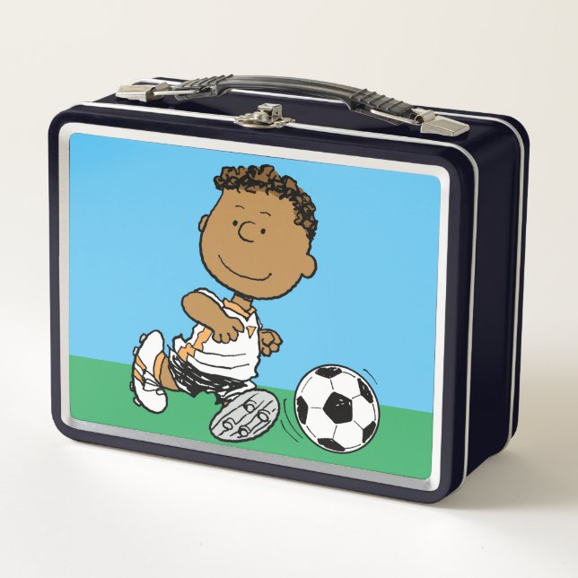 Franklin Playing Soccer Metal Lunch Box (Front)