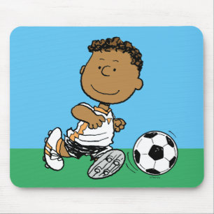Franklin Playing Soccer Mouse Pad