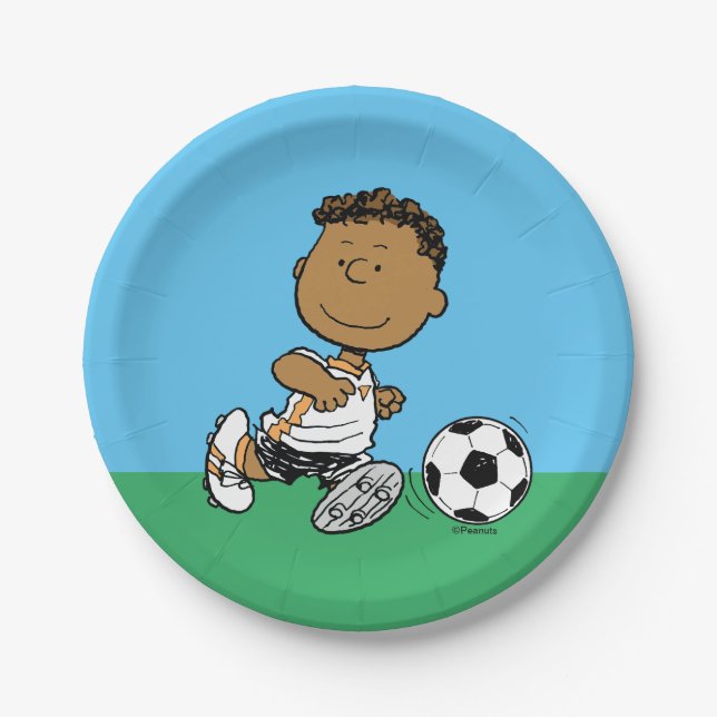 Franklin Playing Soccer Paper Plates (Front)