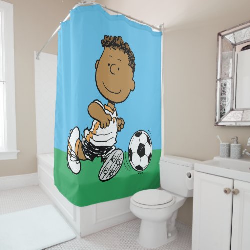 Franklin Playing Soccer Shower Curtain