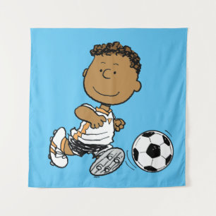 Franklin Playing Soccer Tapestry