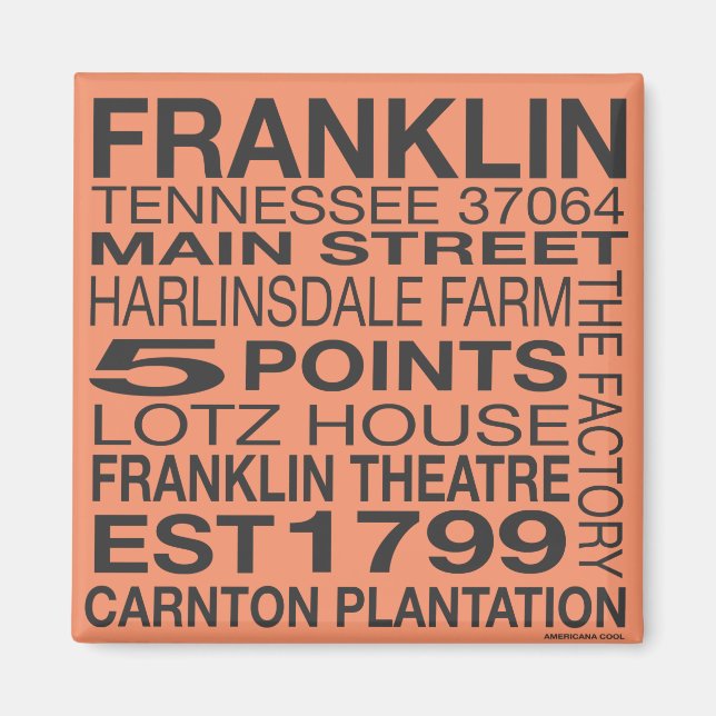 Franklin Tennessee Magnet (Front)