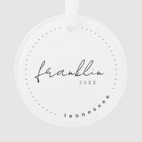 Franklin Tennessee Travel United States Simple Ornament