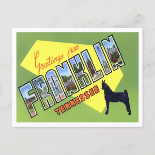 Franklin Tennessee Vintage Big Letters Postcard