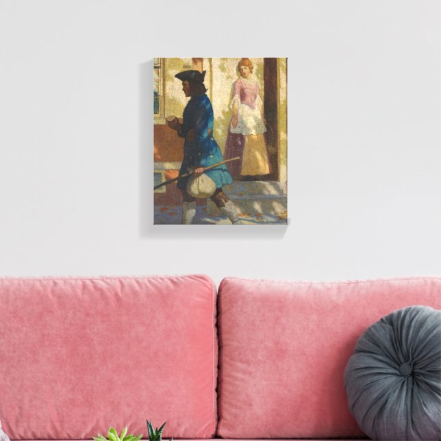 Franklin's Arrival in Philadelphia by N. C. Wyeth Canvas Print (Insitu(LivingRoom))