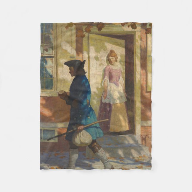 Franklin's Arrival in Philadelphia by N. C. Wyeth Fleece Blanket (Front)