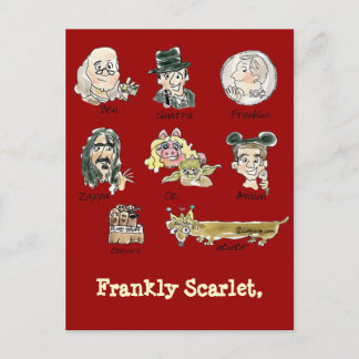 Frankly Scarlet Cartoon Funny Postcards