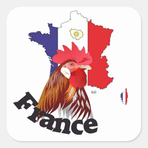 Frankreich France Francia Aufkleber Square Sticker