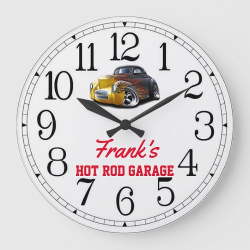 Franks Hot Rod Garage Large Clock