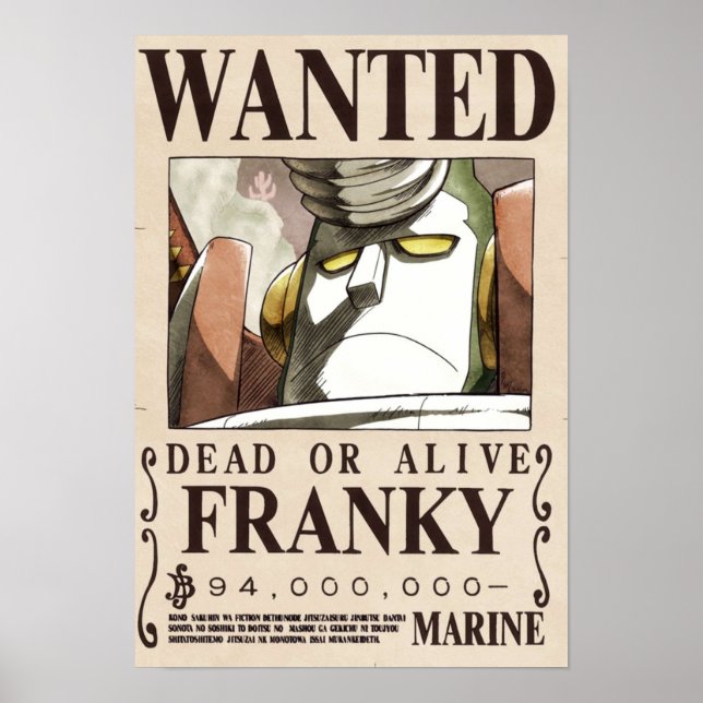 FRANKY One Piece Wanted Poster (Front)