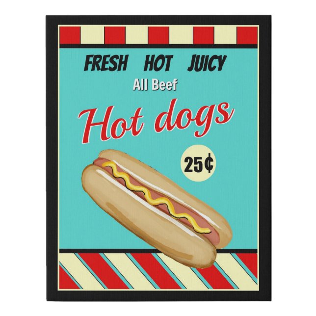 Fran's Diner/Hot Dog Retro Sign Faux Canvas (Front)