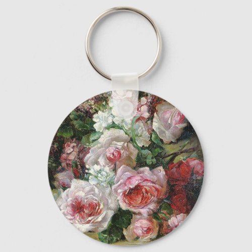 Frans Verhas Vintage Bouquet of Roses   Keychain