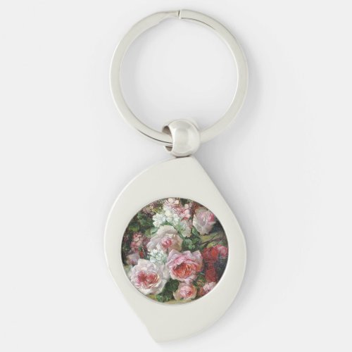 Frans Verhas Vintage Bouquet of Roses   Keychain