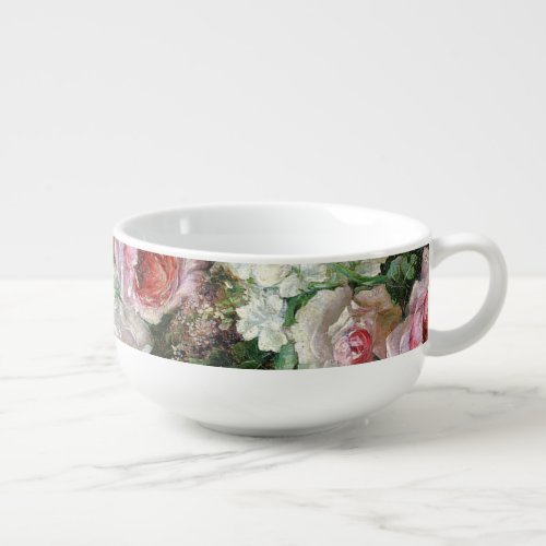 Frans Verhas Vintage Bouquet of Roses      Soup Mug