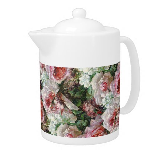 Frans Verhas Vintage Bouquet of Roses      Teapot