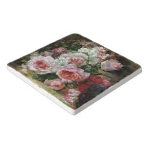 Frans Verhas Vintage Bouquet of Roses Trivet