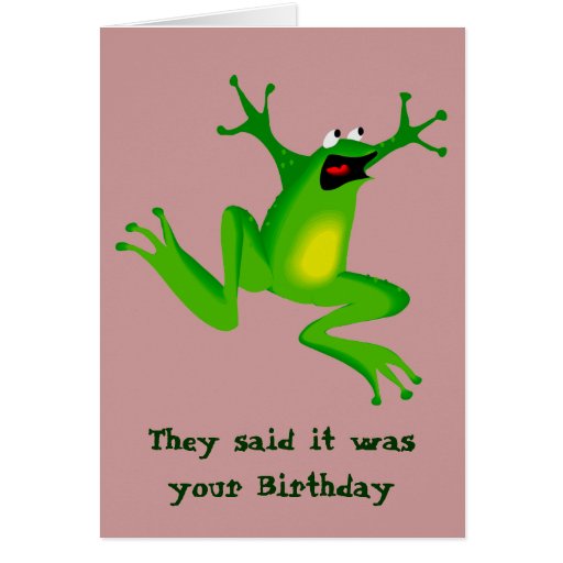 Frantic Frog Belated Birthday Card | Zazzle