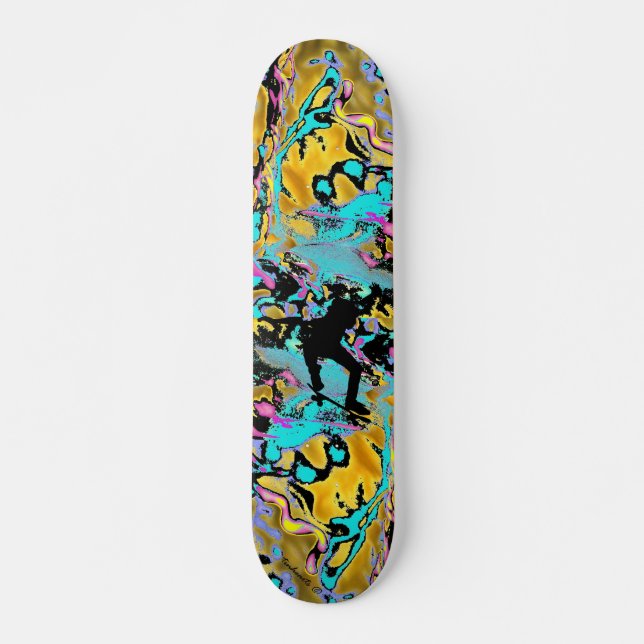 frantic neon skateboard deck (Front)