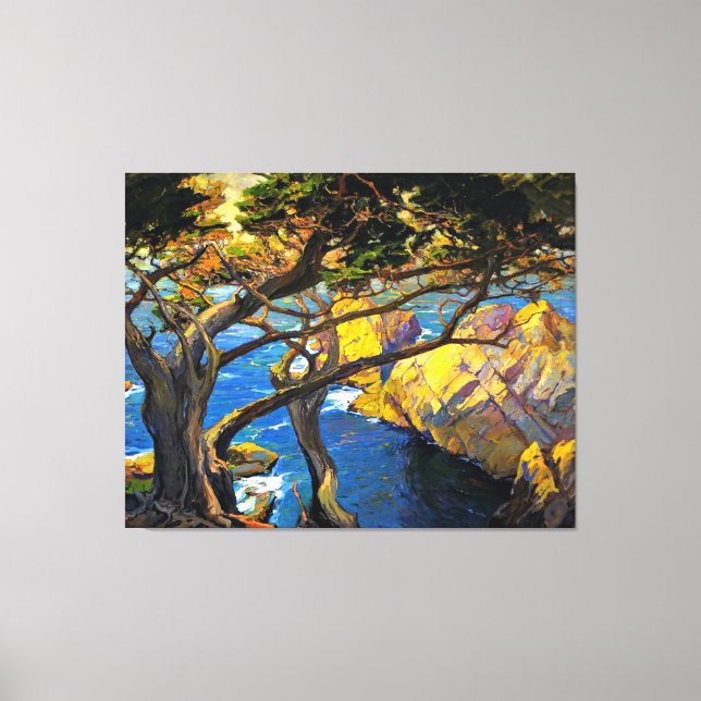 Franz Bischoff - Cleft-Born Trees, Monterey, Canvas Print (Front)