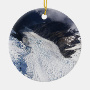 Franz Josef Glacier Aerial View, New Zealand Ceramic Ornament