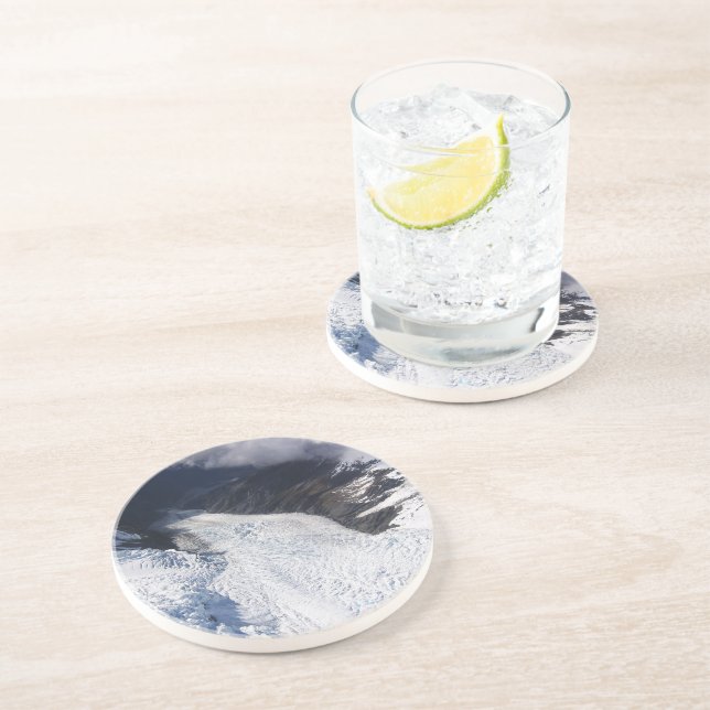 Franz Josef Glacier Aerial View, New Zealand Coaster (Side)