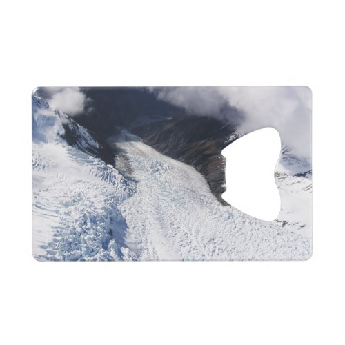 Franz Josef Glacier Aerial View New Zealand Credit Card Bottle Opener