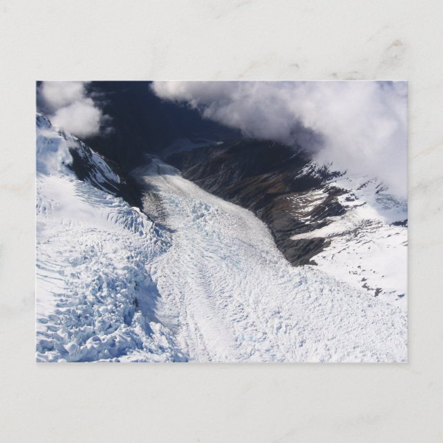Franz Josef Glacier Aerial View, New Zealand Postcard (Front)
