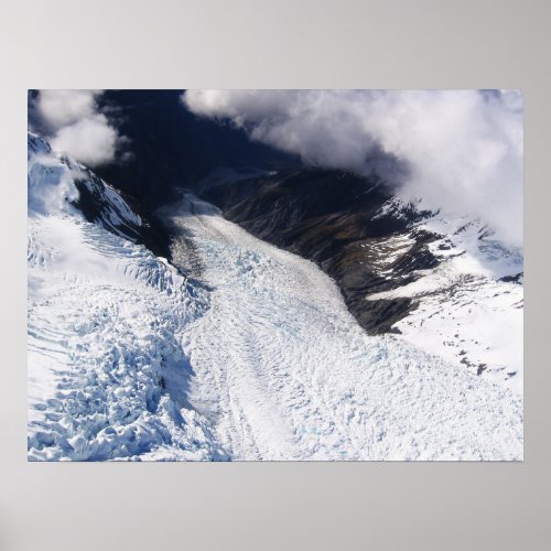Franz Josef Glacier Aerial View New Zealand Poster